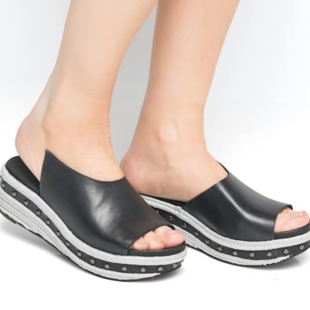 Antelope Women's Leather Studded Sandals Slides